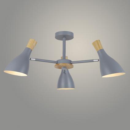 Люстра H0267/3A GR+WOOD серый/бронза 3х60W E27 d680 h330 У1